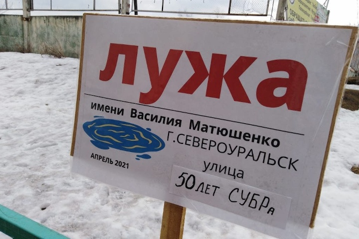  жители свердловского города назвали именем мэра лужу 