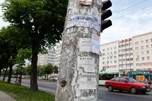 Столбы в Челябинске защитят от рекламных листовок сеткой