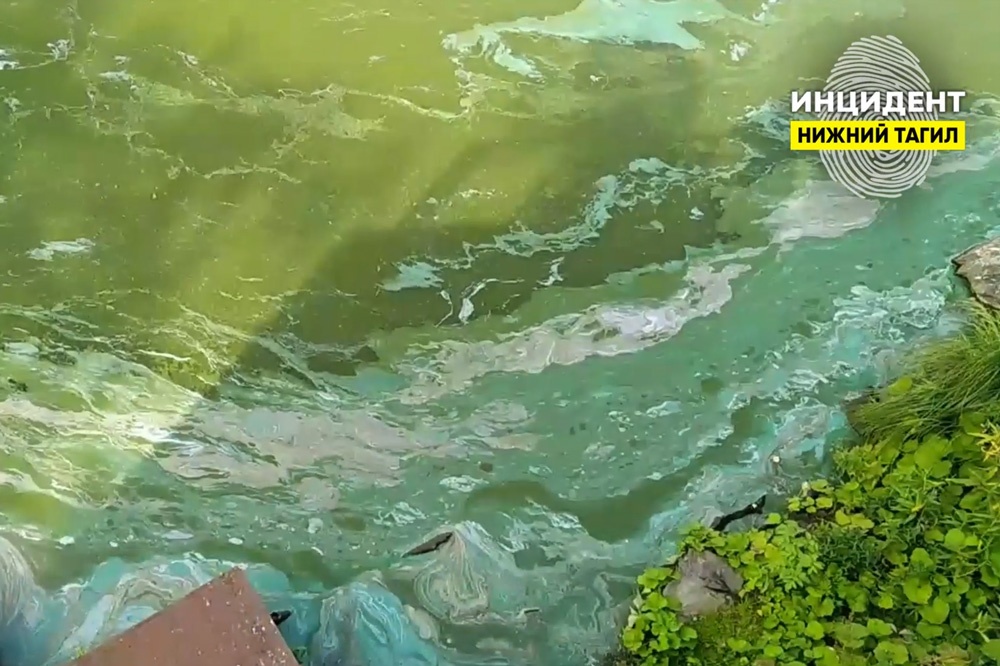 Река в Нижнем Тагиле стала ядовито-зеленой