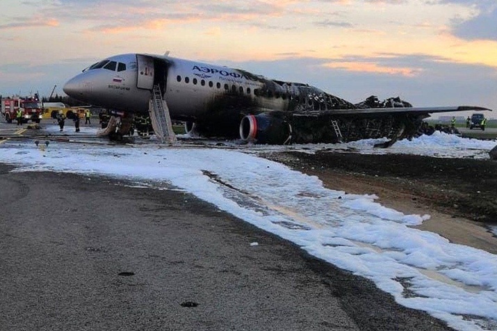 Сгоревший в аэропорту Шереметьево SSJ прошел техобслуживание в апреле